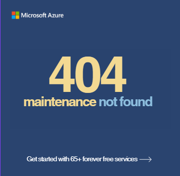 Azure — 404 maintenance not found