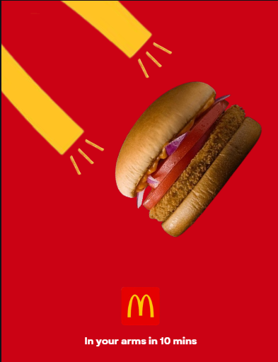 McDonald's — in your arms in 10 mins