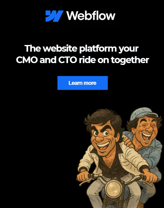 Webflow — CMO CTO ride together