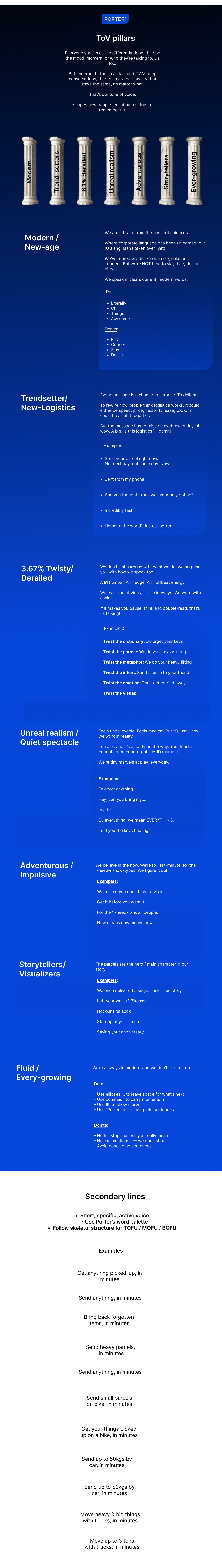 Porter UAE — TOV pillars