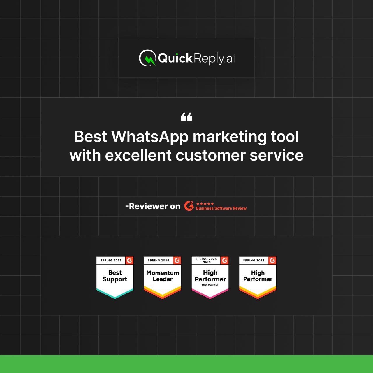 QuickReply — G2 review ad